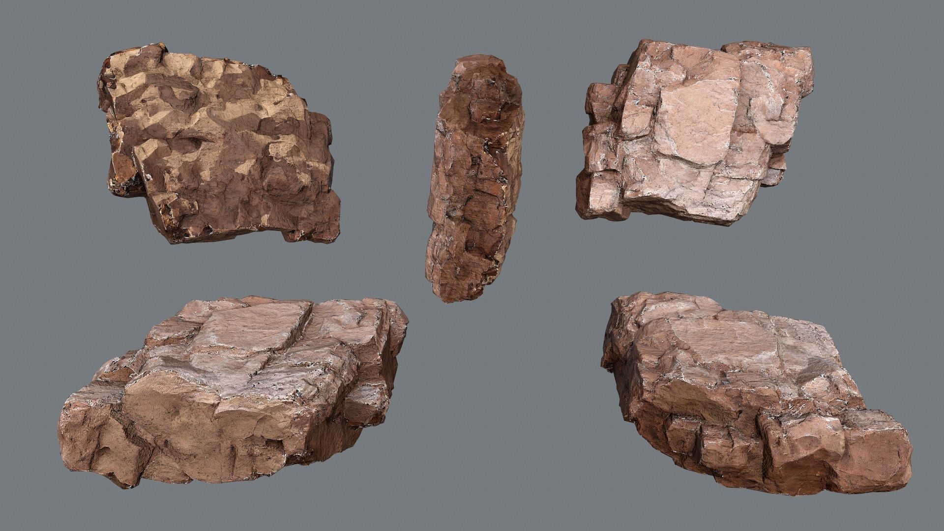 desert rocks Low-poly 3D model_11