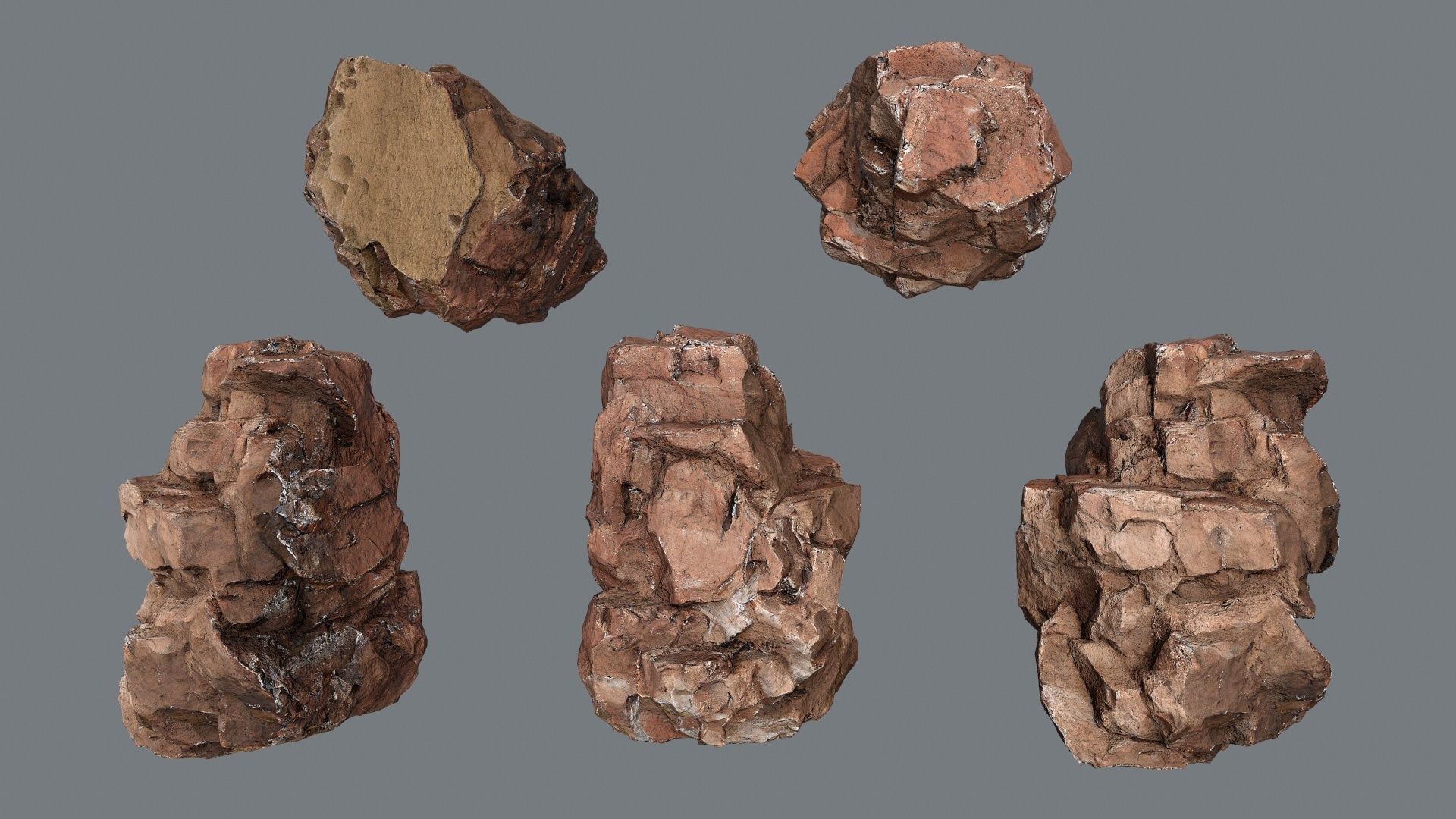 desert rocks Low-poly 3D model_10