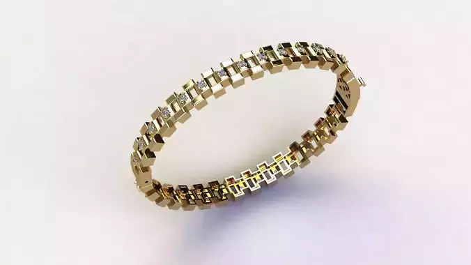 bracelet rolex bracelet with lock ready for printing 3D print model