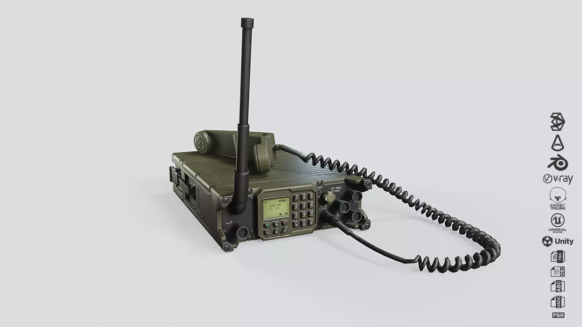 Aselsan RT 9661 Radio Low-poly 3D model_0