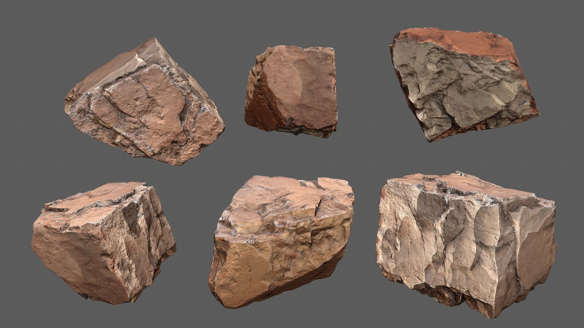 desert rocks Low-poly 3D model_11