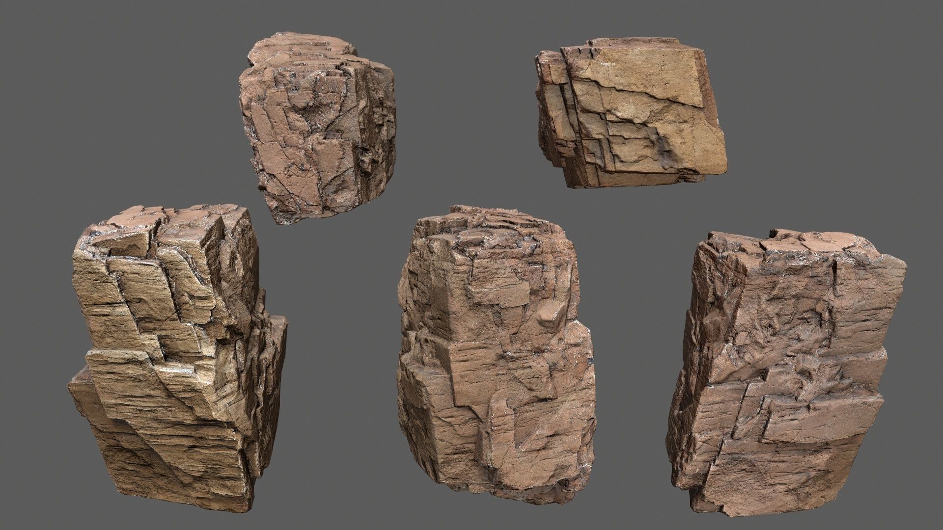 desert rocks Low-poly 3D model_13