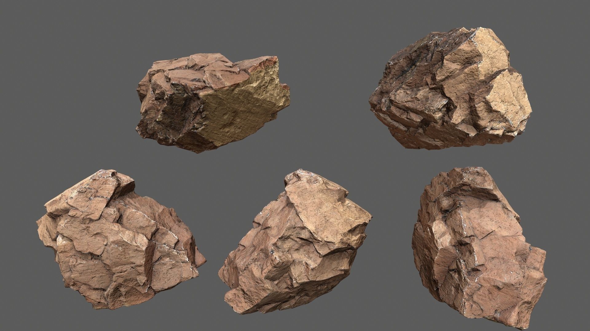 desert rocks Low-poly 3D model_10