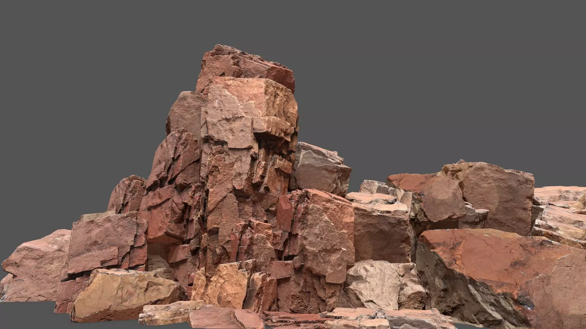 desert rocks Low-poly 3D model_0