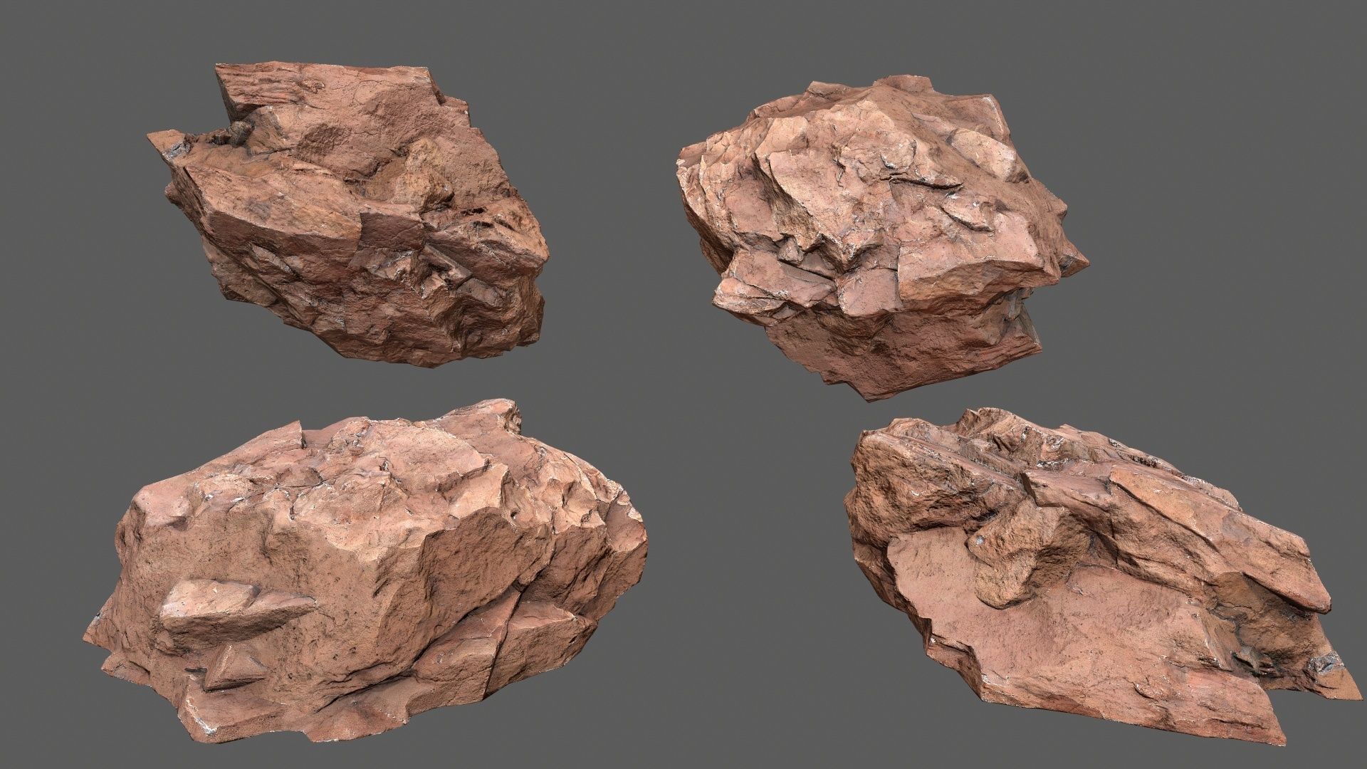 desert rocks Low-poly 3D model_15