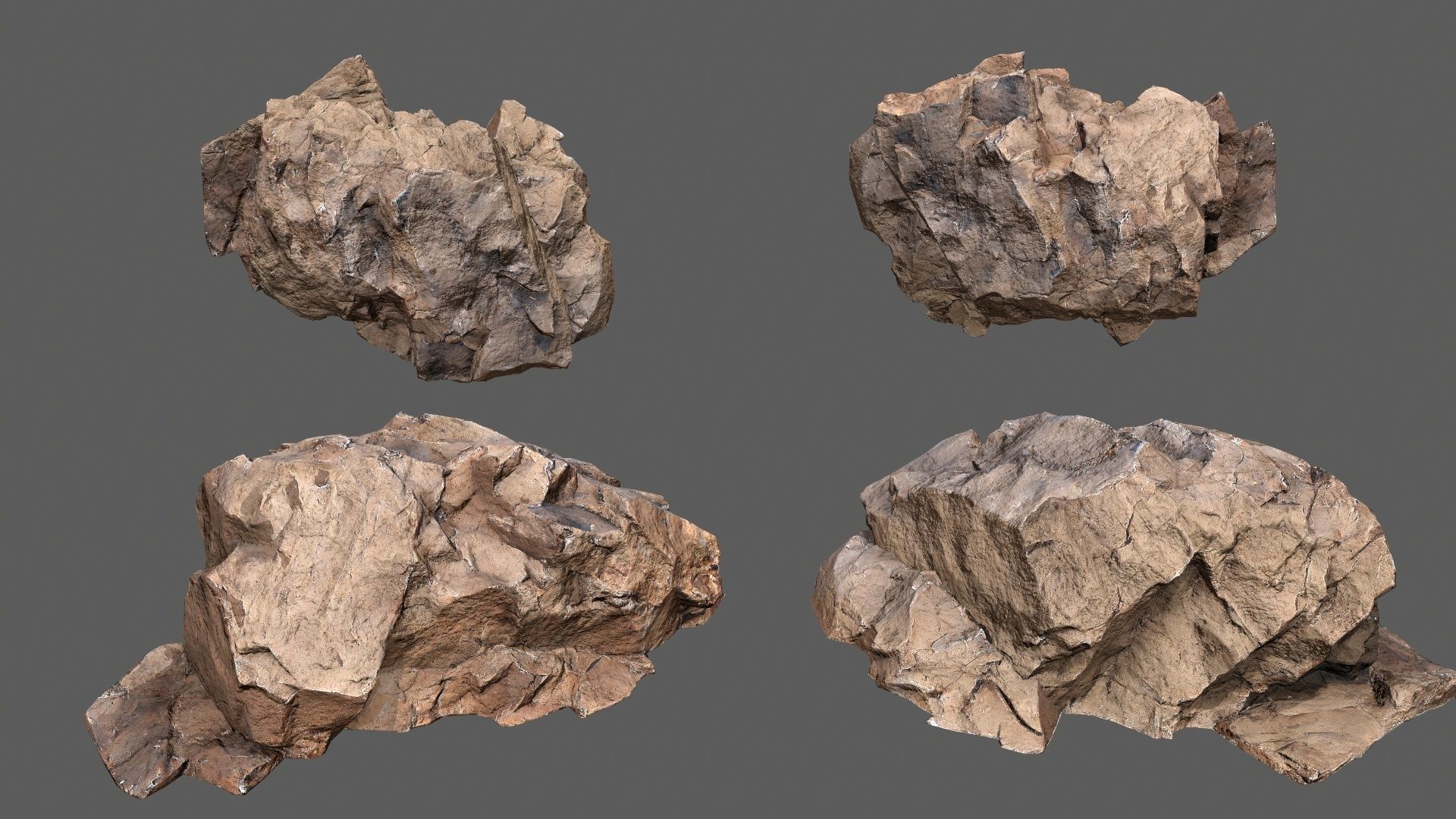 desert rocks Low-poly 3D model_14
