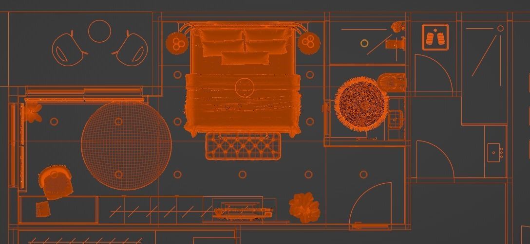 Modern Bedroom 3D model_6