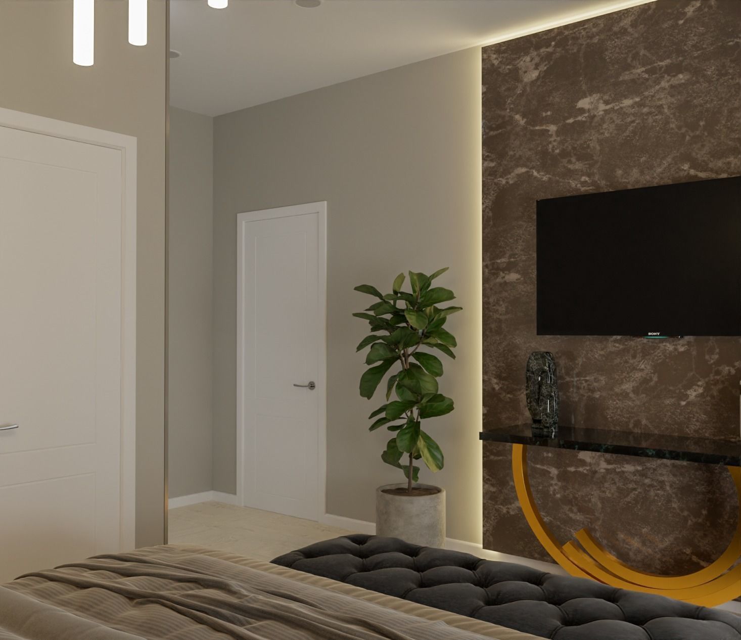 Modern Bedroom 3D model_1