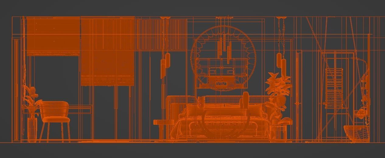 Modern Bedroom 3D model_7