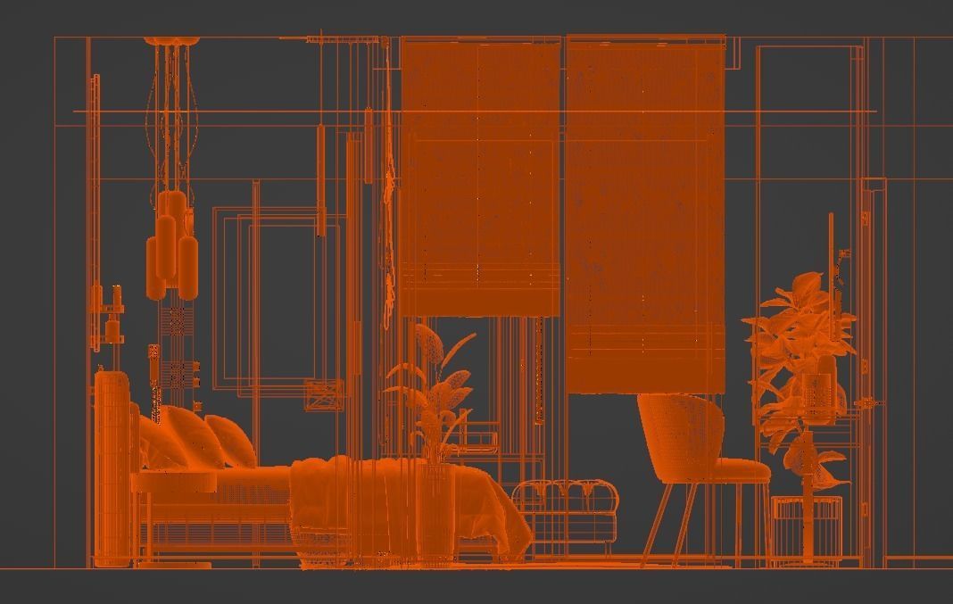 Modern Bedroom 3D model_8