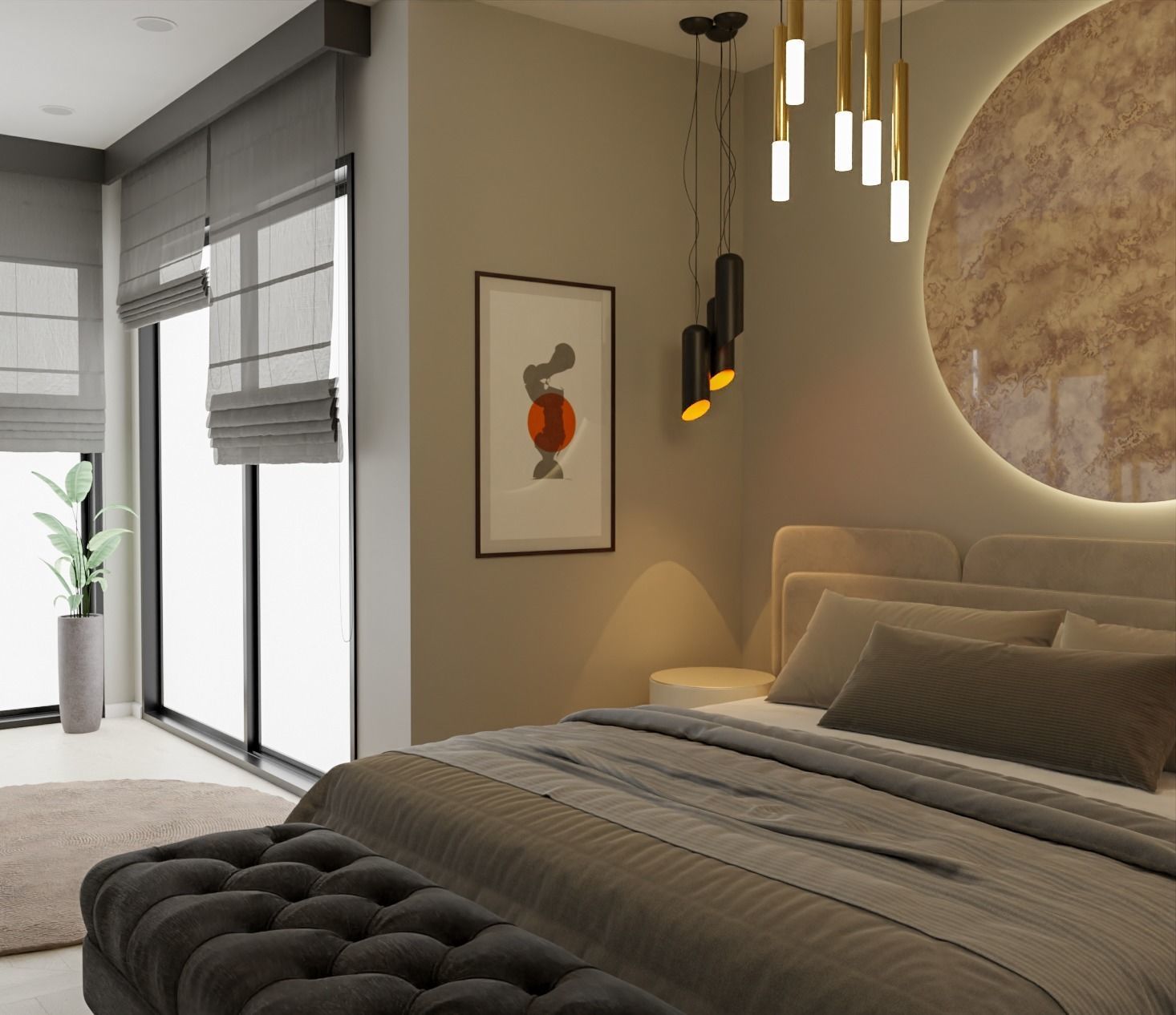 Modern Bedroom 3D model_2