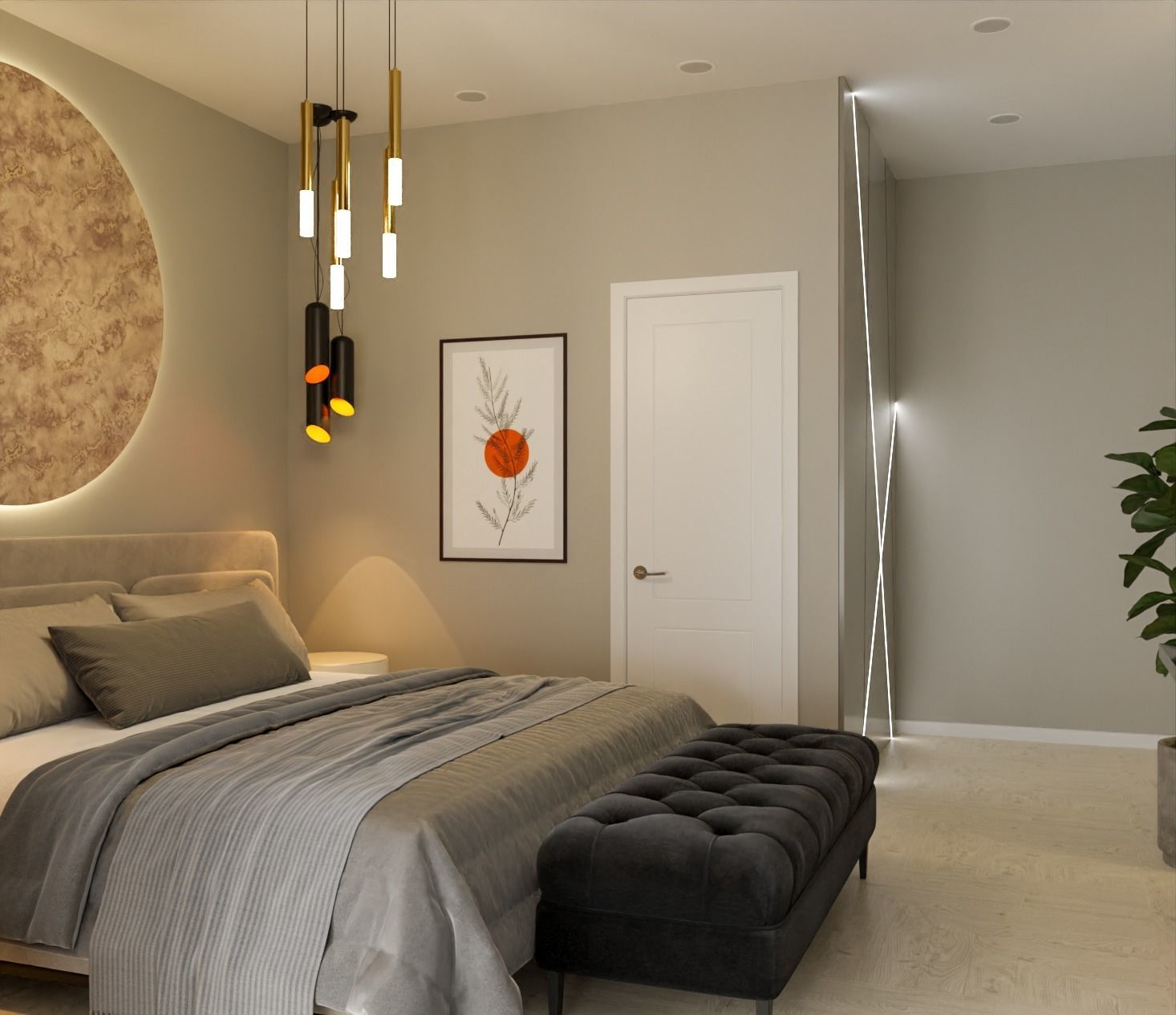 Modern Bedroom 3D model_3