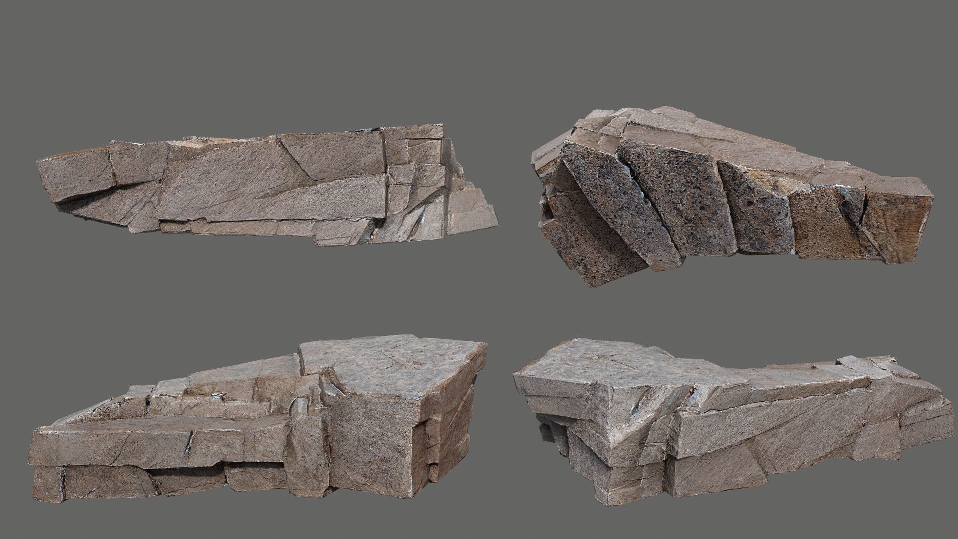cliff rocks  Low-poly 3D model_12