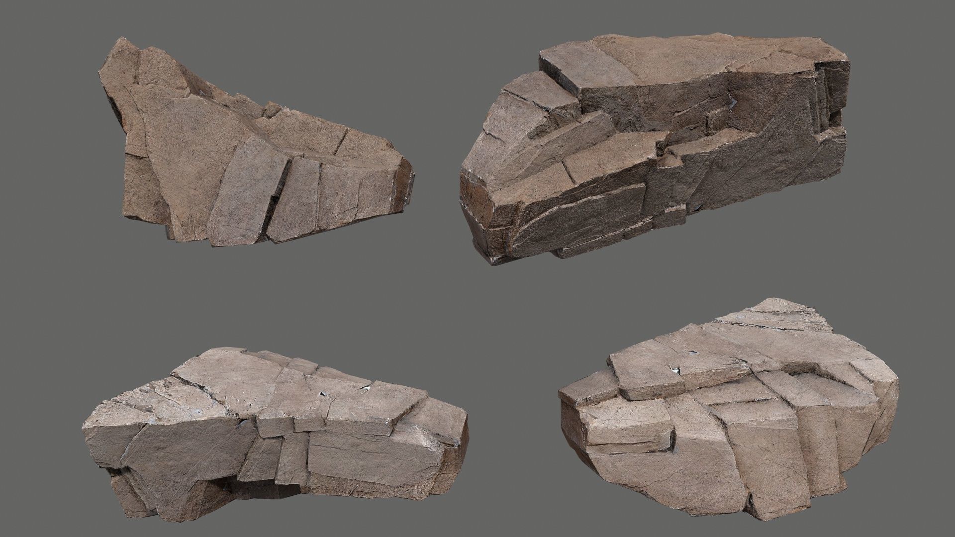 cliff rocks  Low-poly 3D model_11