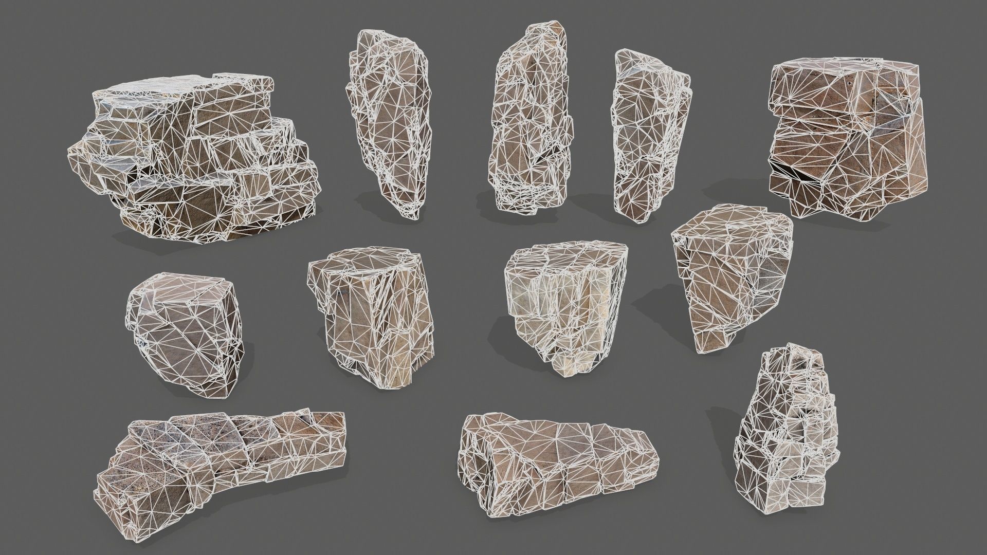 cliff rocks  Low-poly 3D model_25