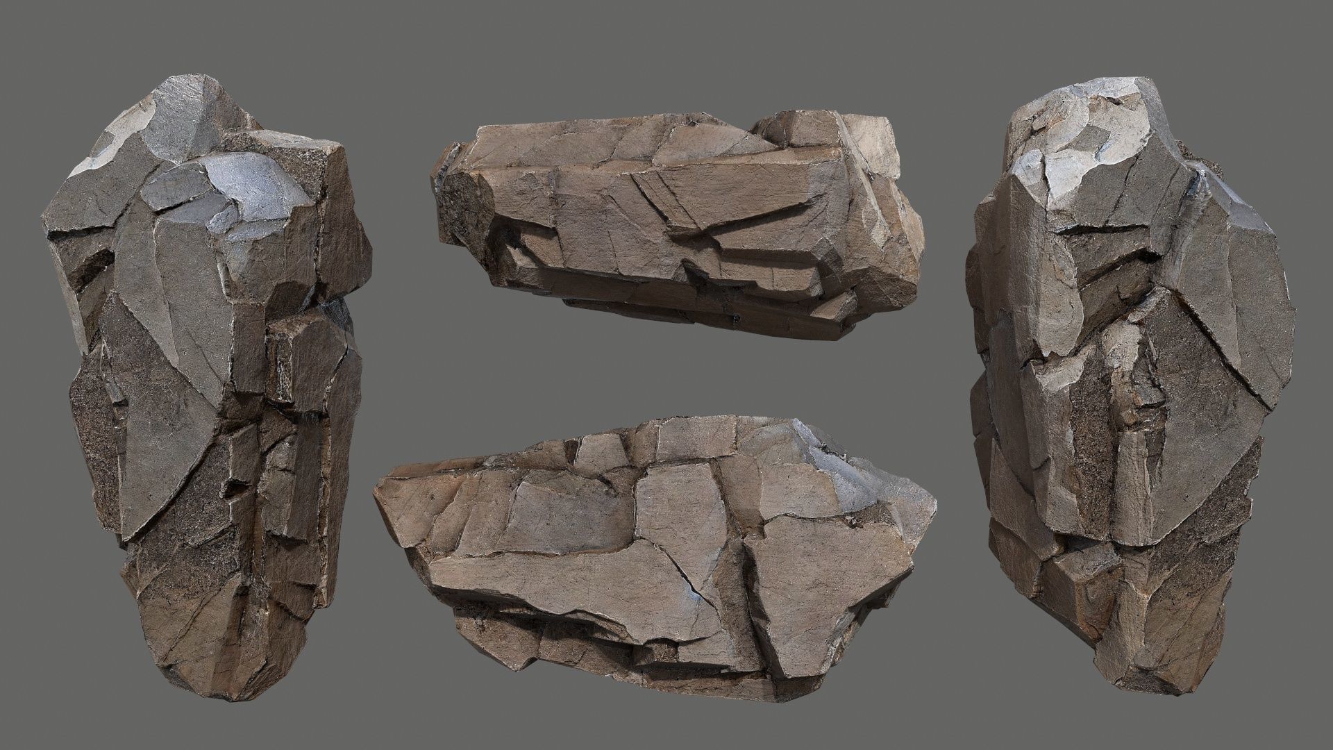 cliff rocks  Low-poly 3D model_3
