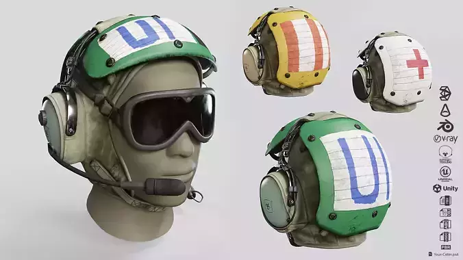 David Clark HGU24P-HGU25P Helmet Low-poly 3D model