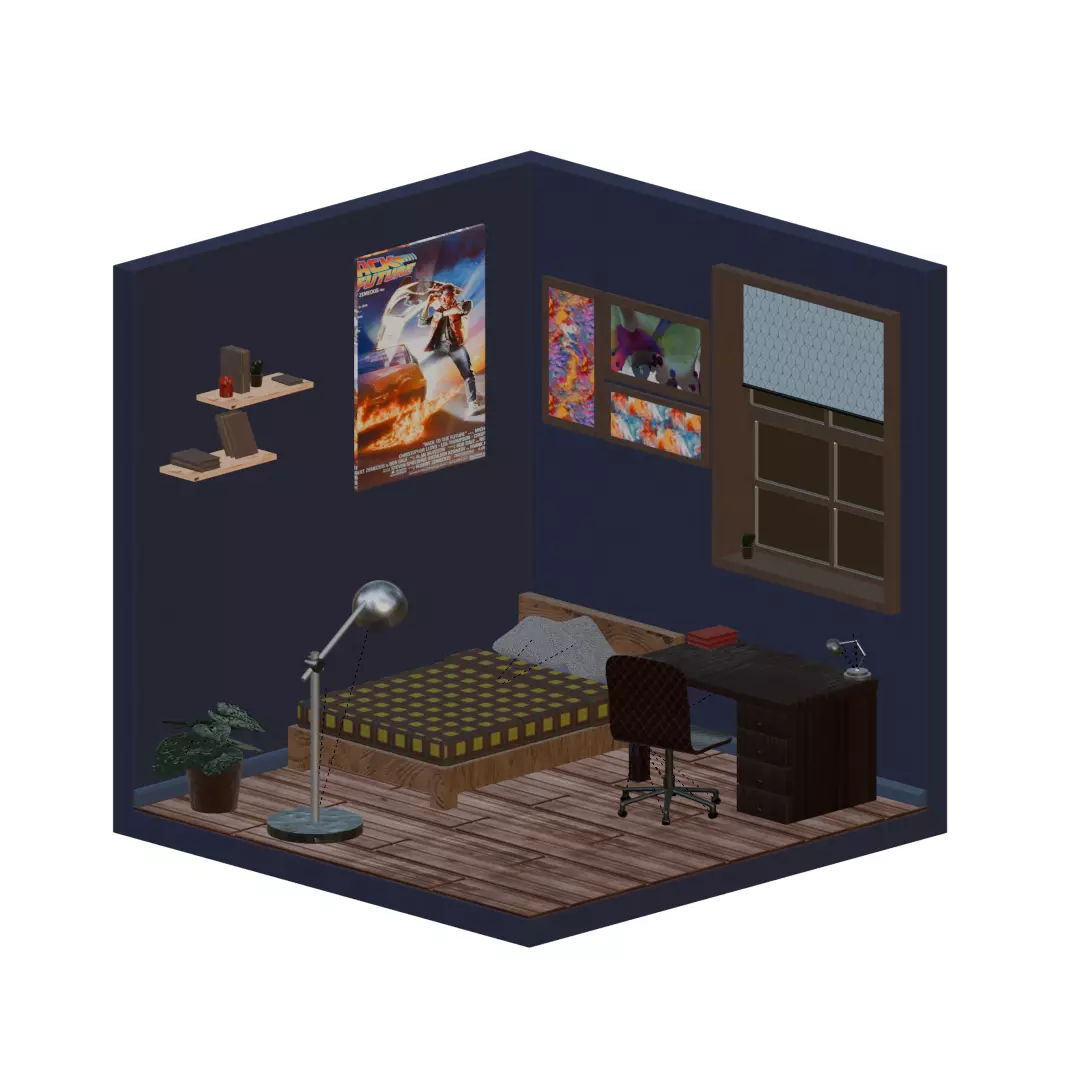 3D Isometric Room Design 3D model