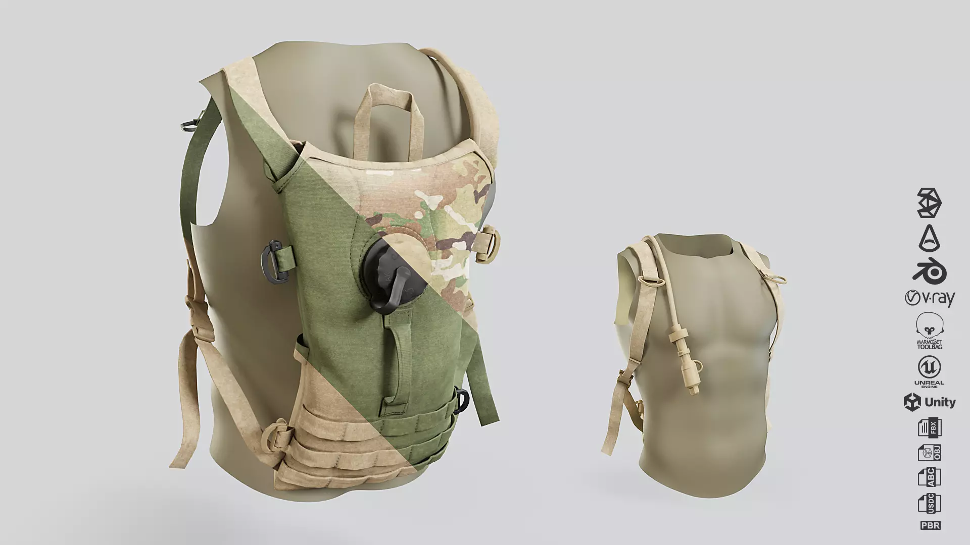 CamelBak - Hydration Pack Low-poly 3D model_0