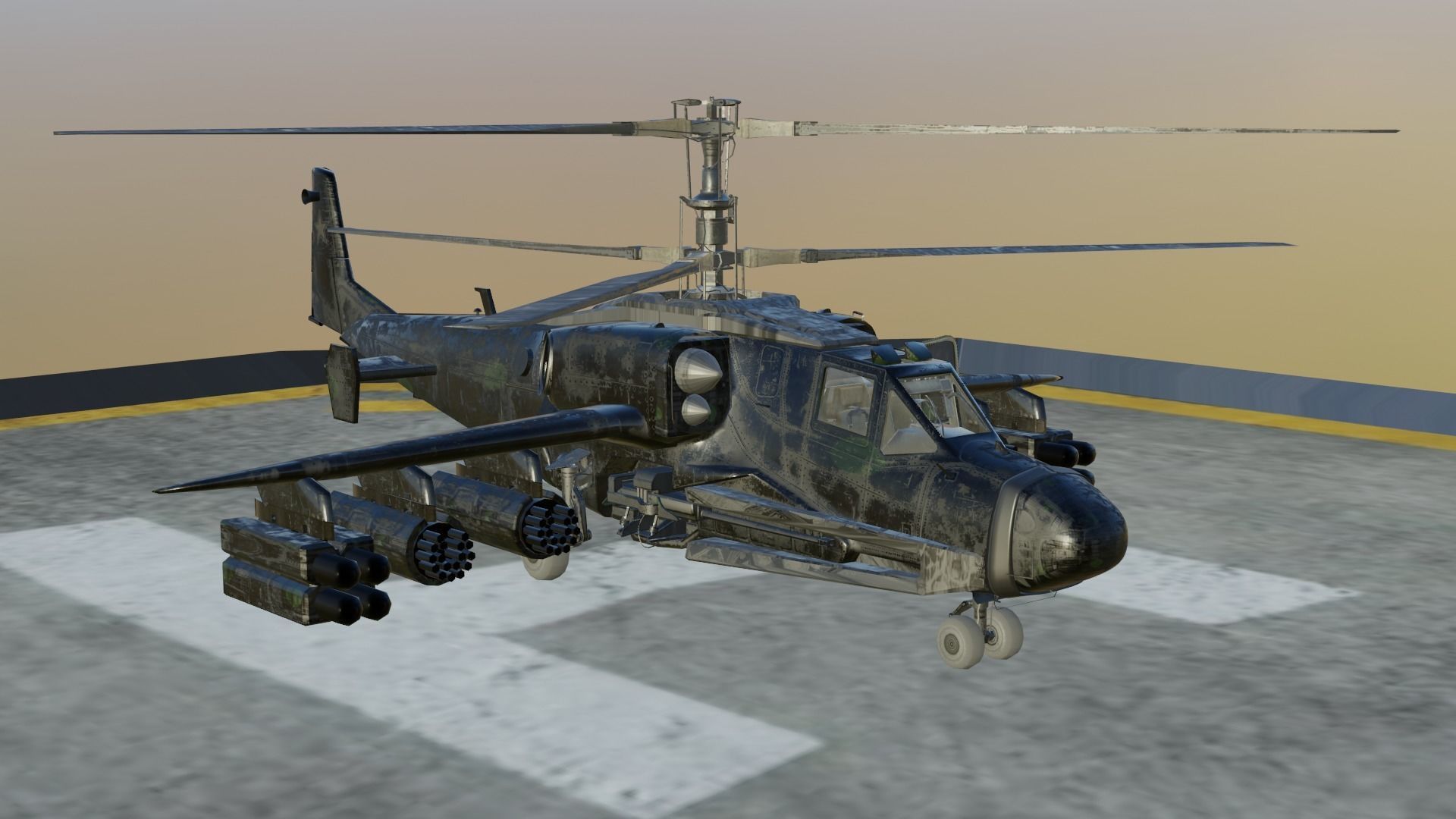 Animated Thunderhawk Helicopter Low-poly 3D model_30