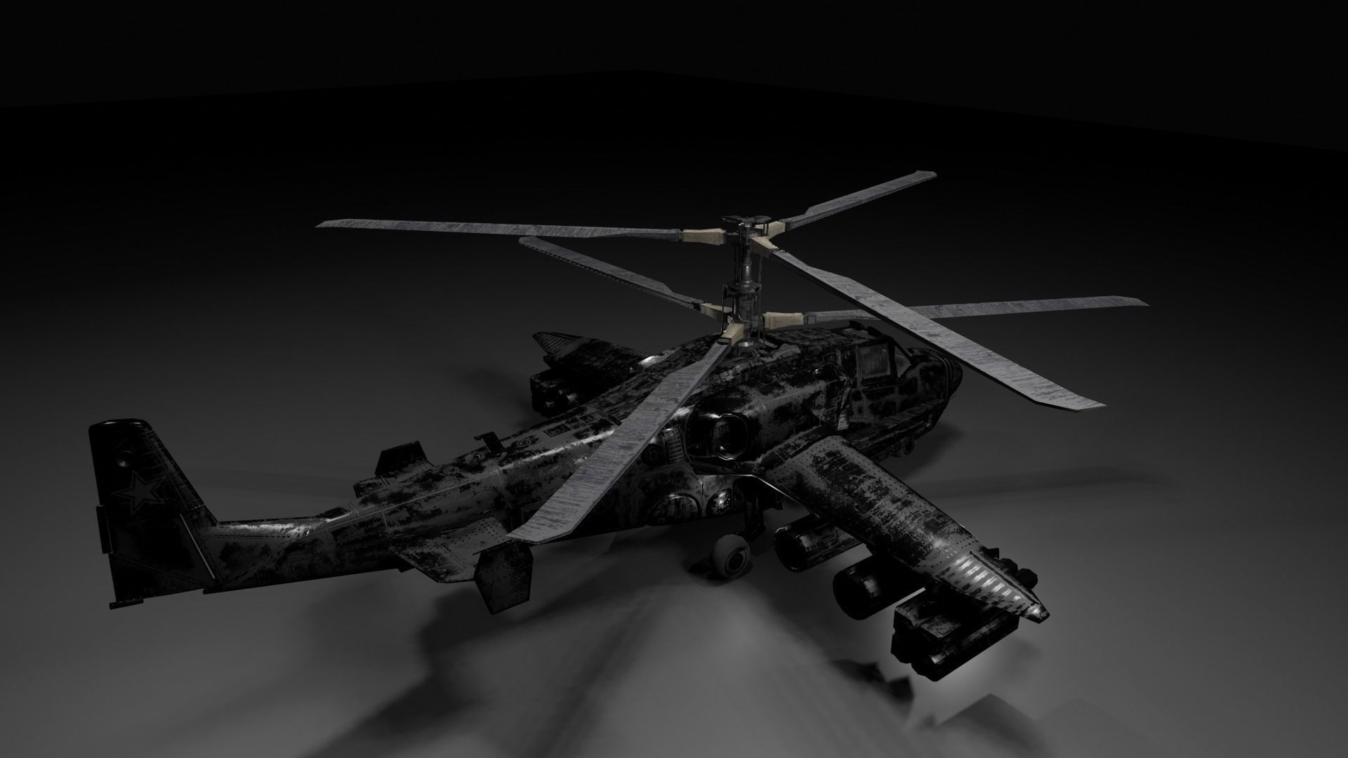 Animated Thunderhawk Helicopter Low-poly 3D model_19