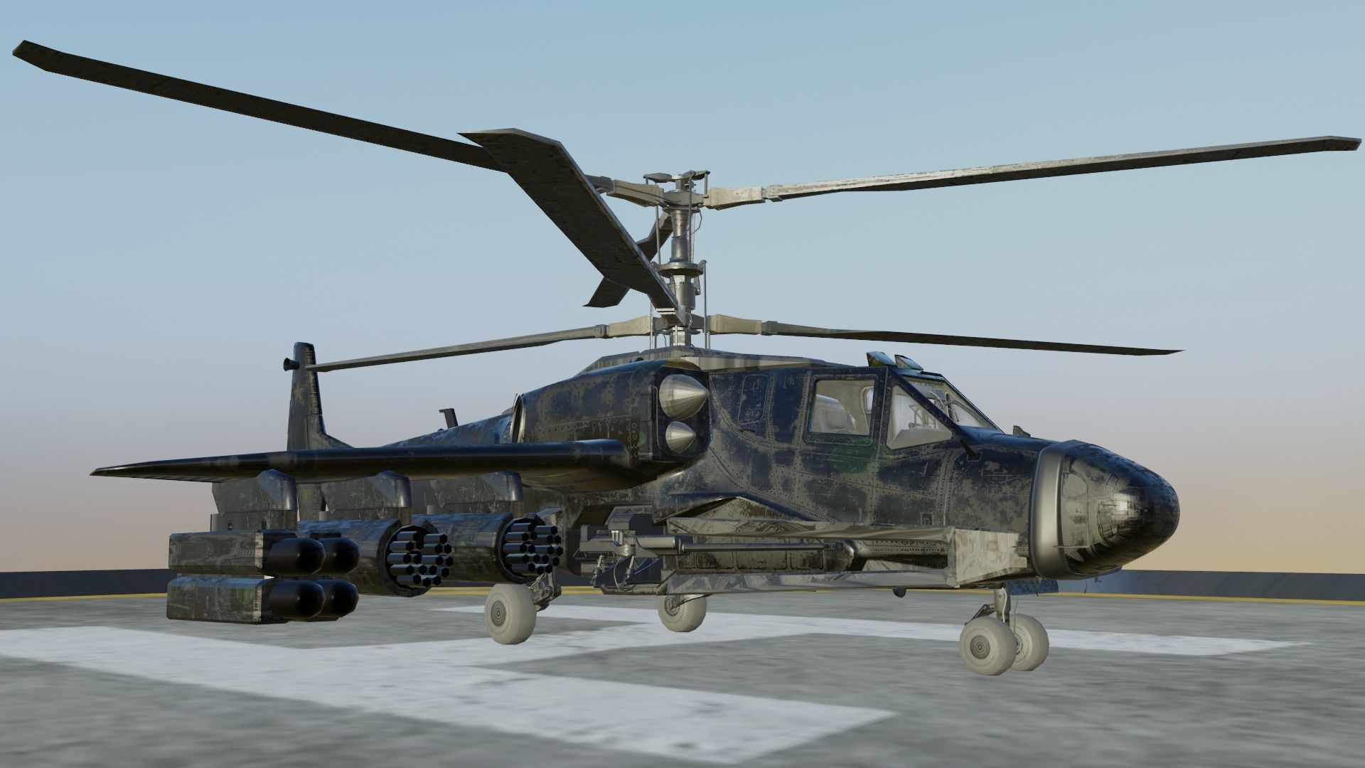 Animated Thunderhawk Helicopter Low-poly 3D model_28