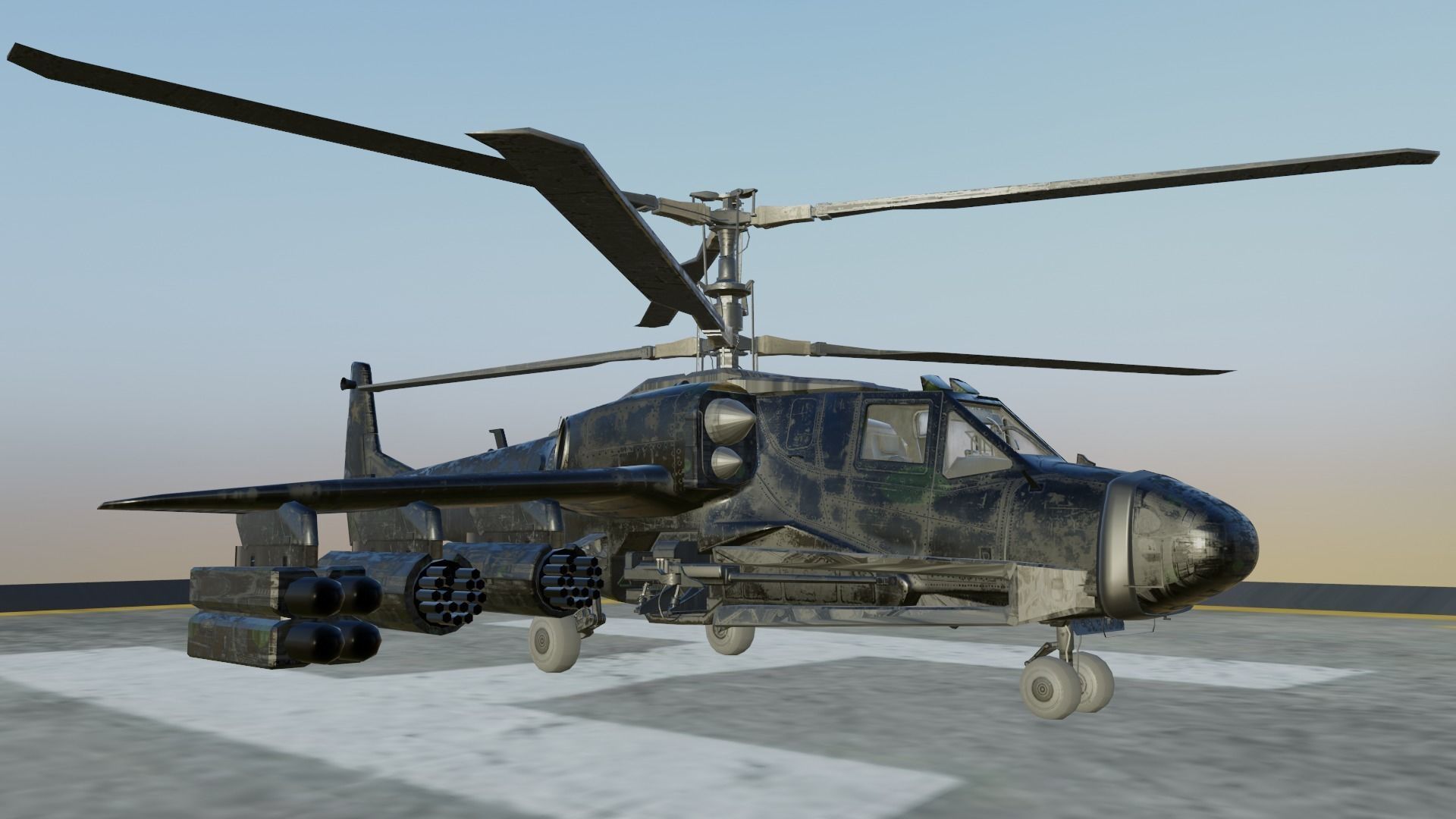 Animated Thunderhawk Helicopter Low-poly 3D model_3