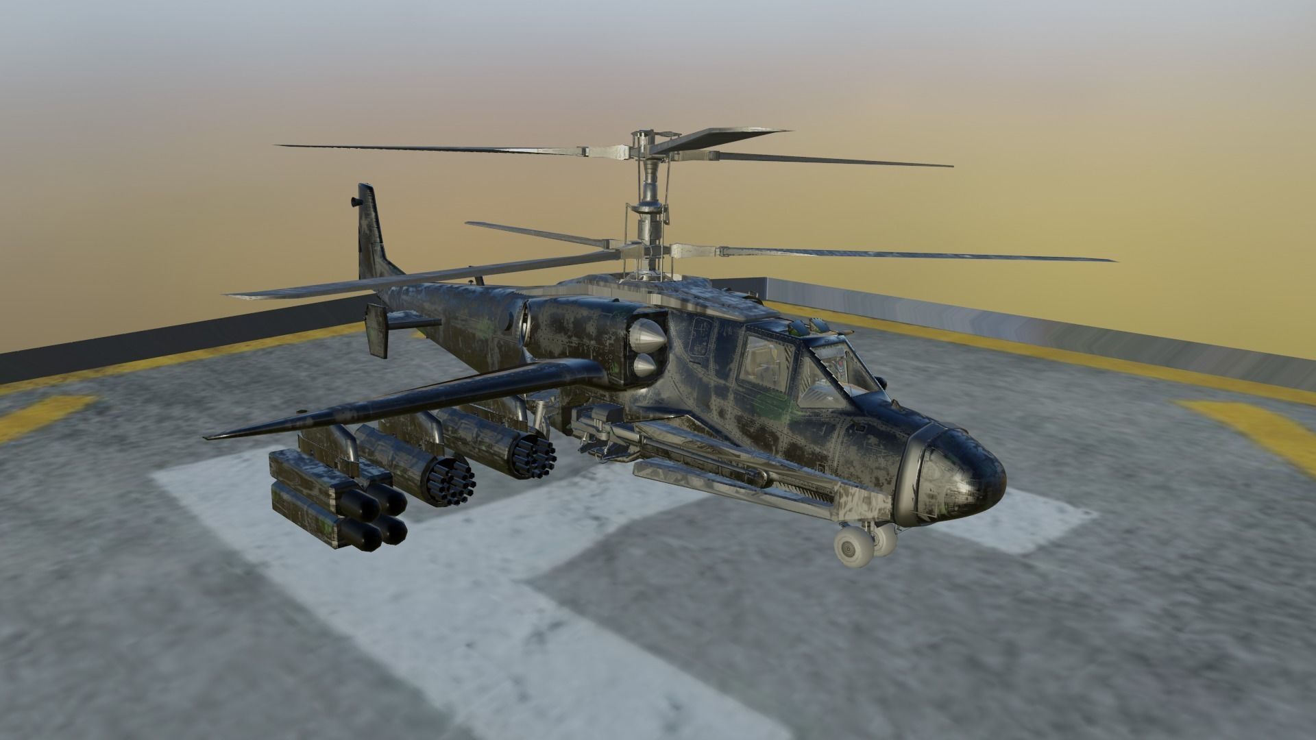 Animated Thunderhawk Helicopter Low-poly 3D model_2