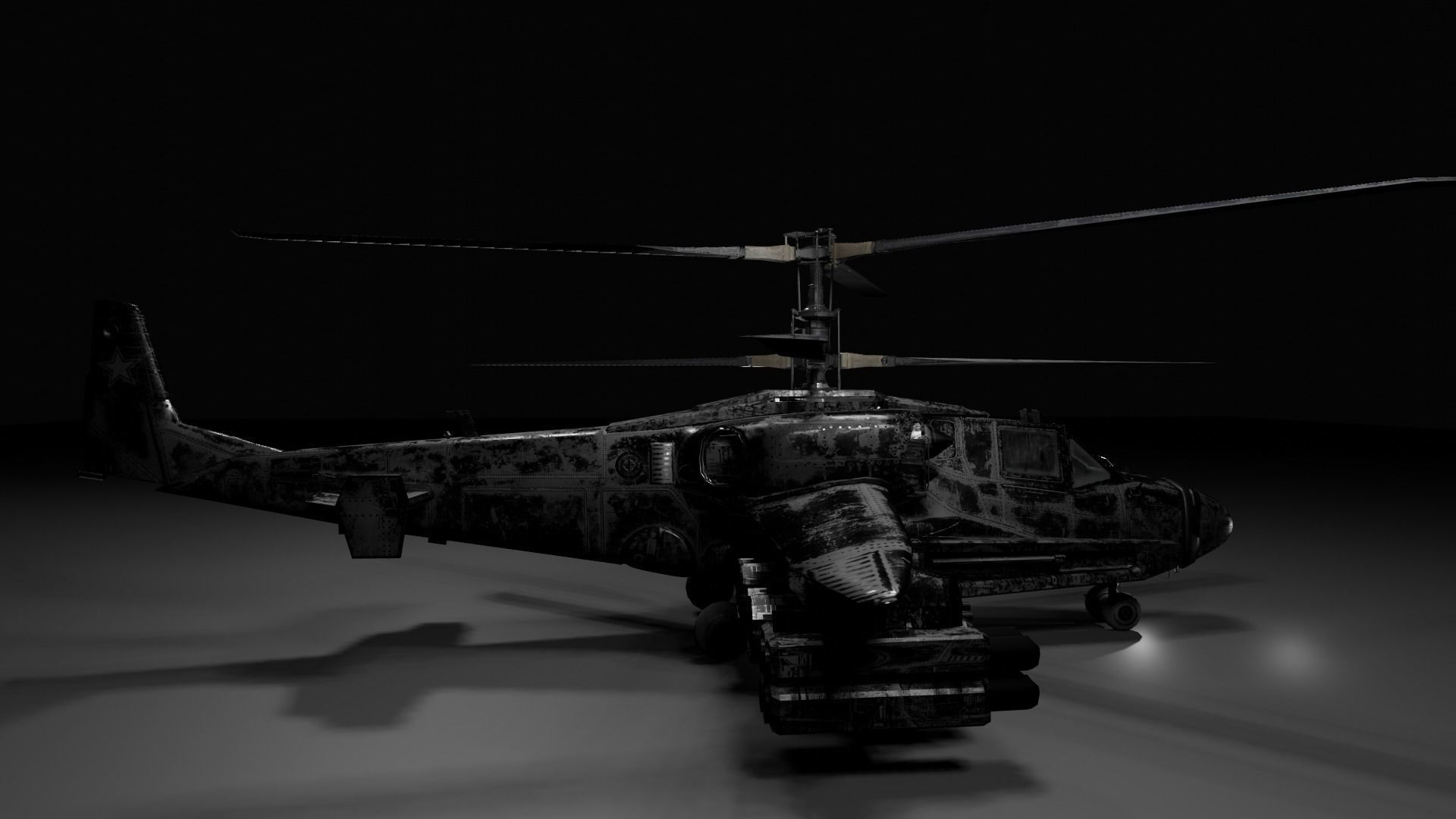 Animated Thunderhawk Helicopter Low-poly 3D model_17