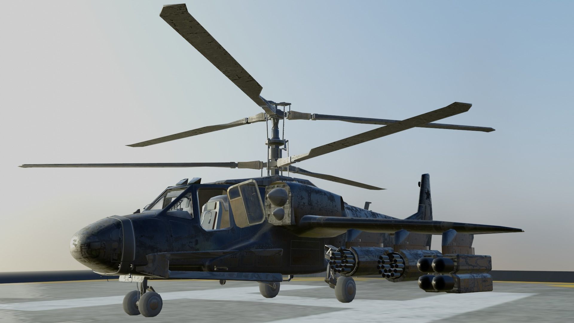 Animated Thunderhawk Helicopter Low-poly 3D model_29