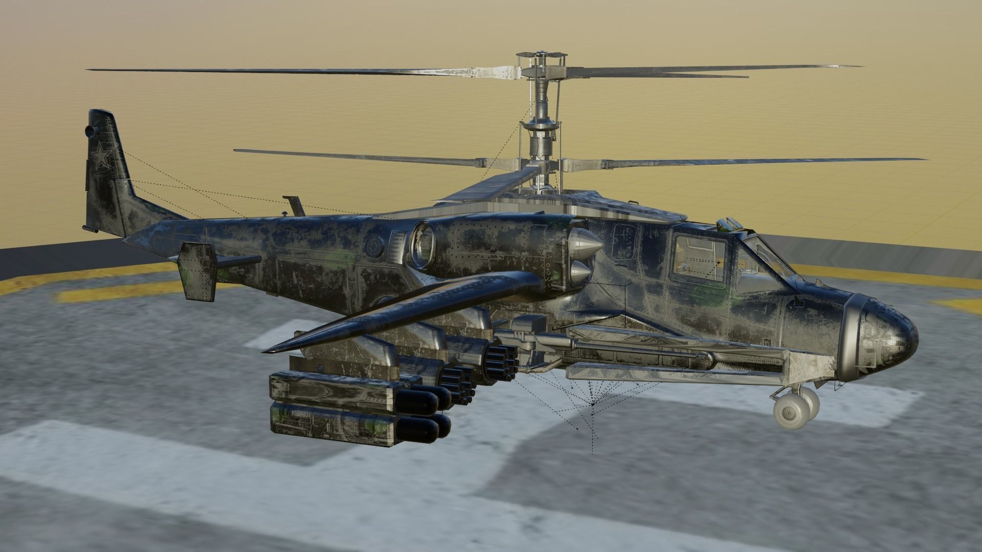 Animated Thunderhawk Helicopter Low-poly 3D model_4