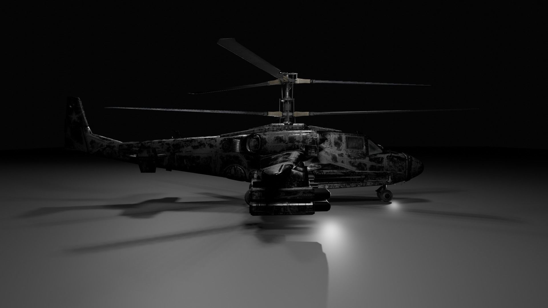 Animated Thunderhawk Helicopter Low-poly 3D model_6