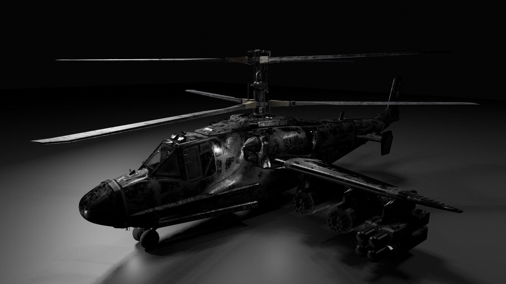 Animated Thunderhawk Helicopter Low-poly 3D model_9