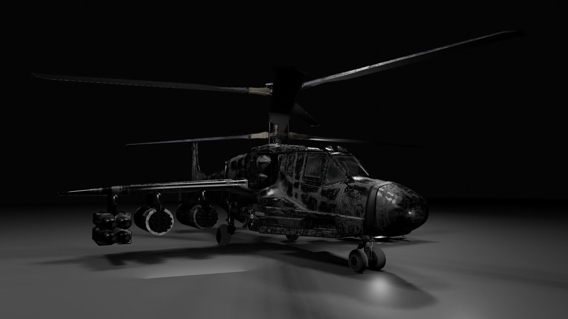 Animated Thunderhawk Helicopter Low-poly 3D model_22