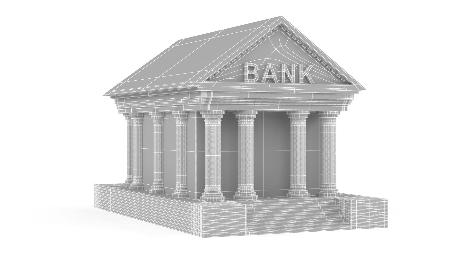 Bank Building Symbol 3D model_9