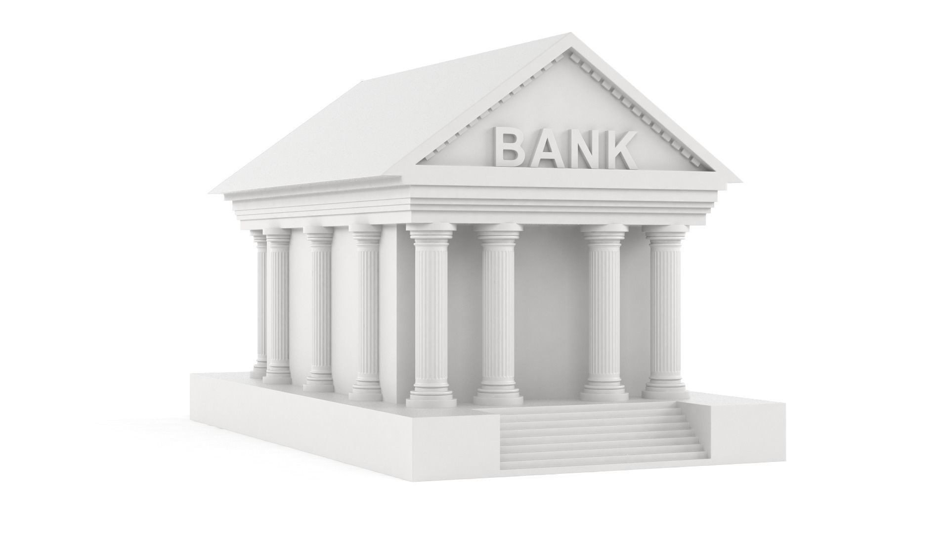 Bank Building Symbol 3D model_4
