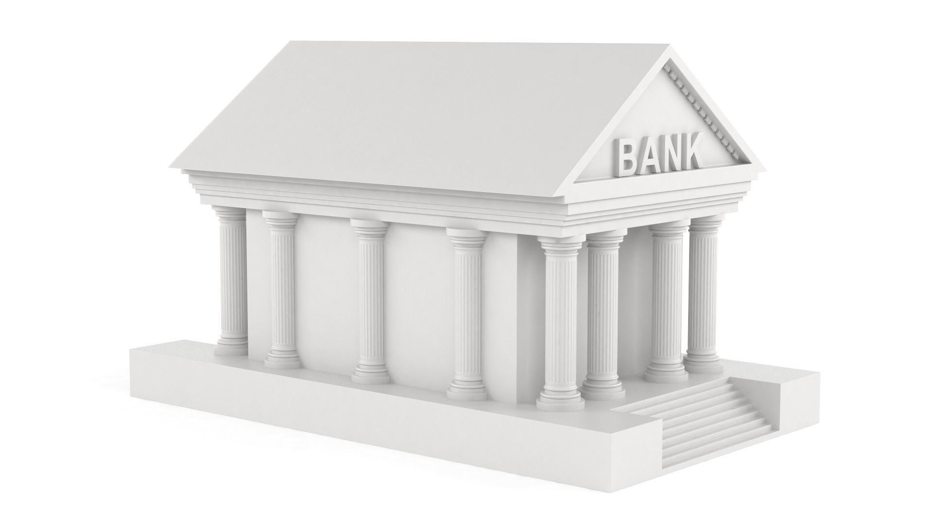 Bank Building Symbol 3D model_2