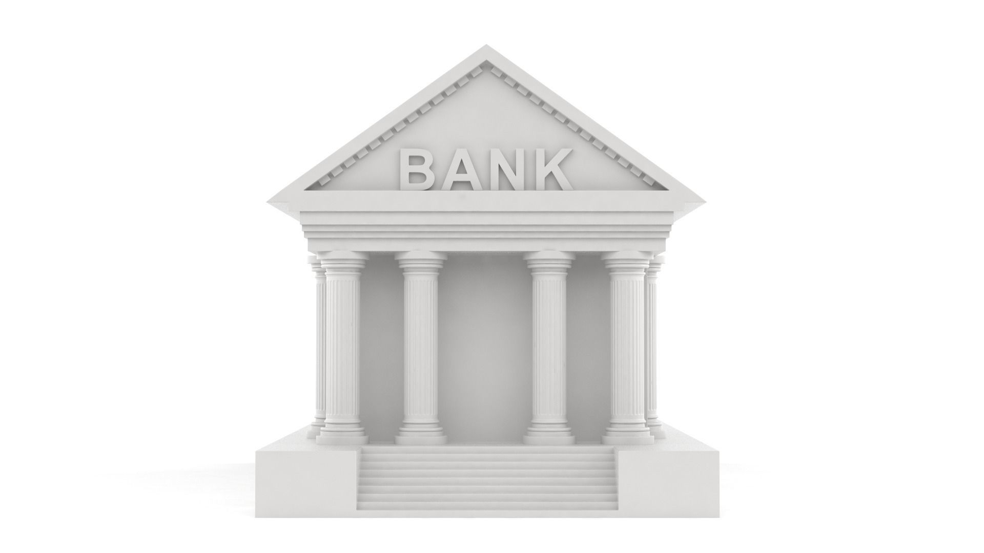 Bank Building Symbol 3D model_1