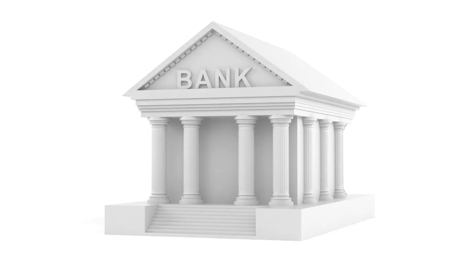 Bank Building Symbol 3D model_0