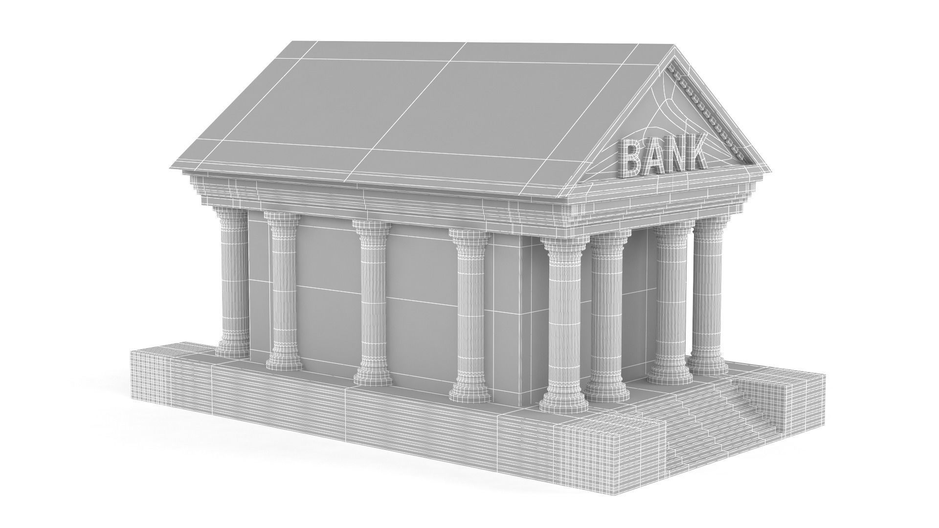 Bank Building Symbol 3D model_7