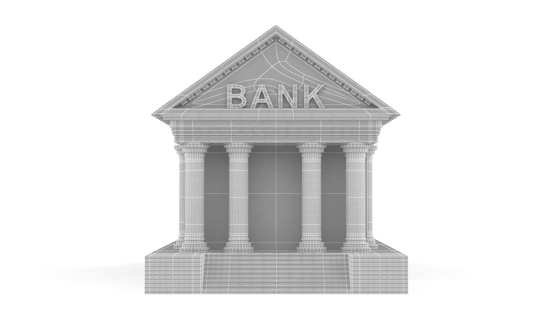 Bank Building Symbol 3D model_6