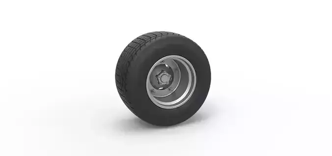 Wheel of Vintage Dirt race car V1 Scale 1 to 25