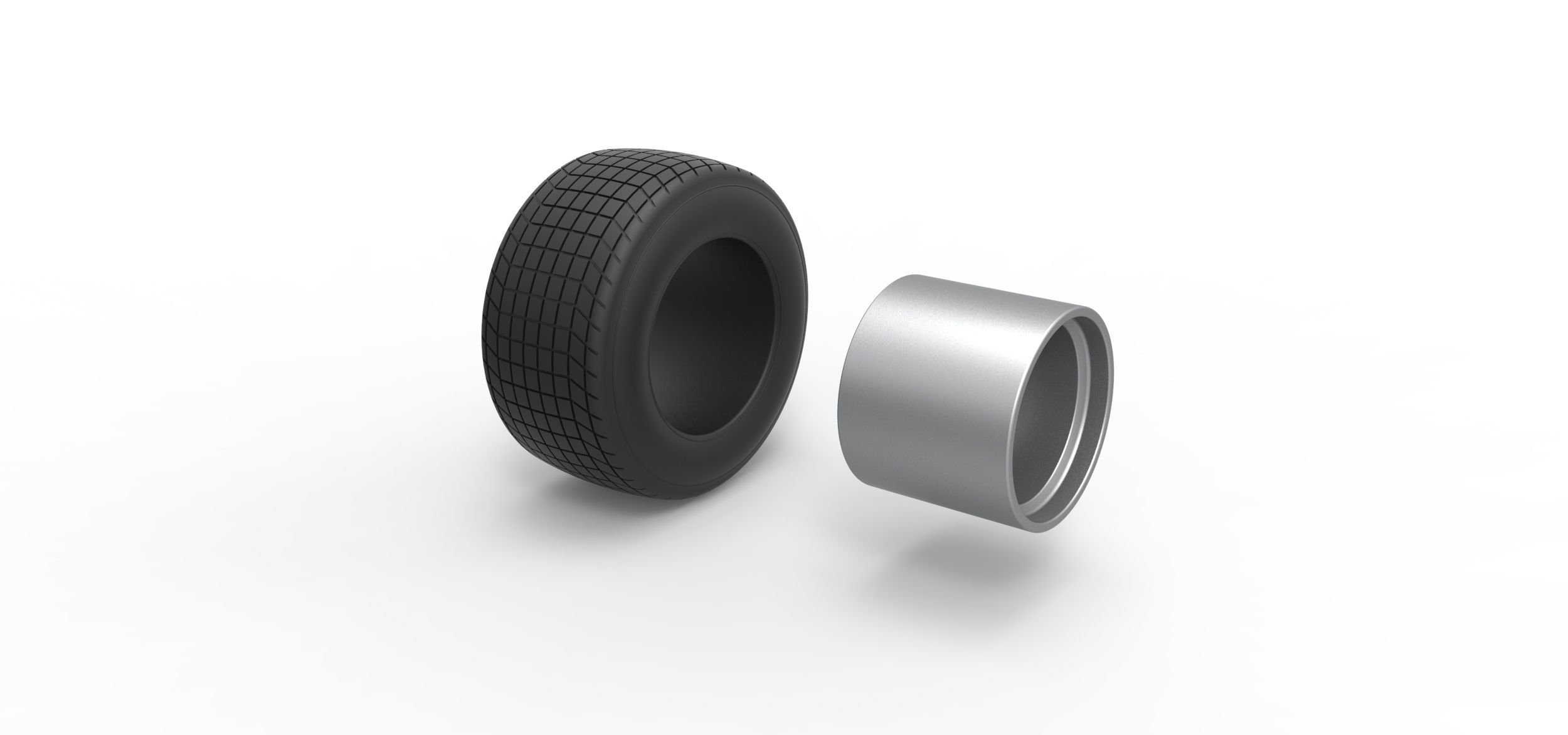 Wheel of Vintage Dirt race car V1 Scale 1 to 25 3D print model_9