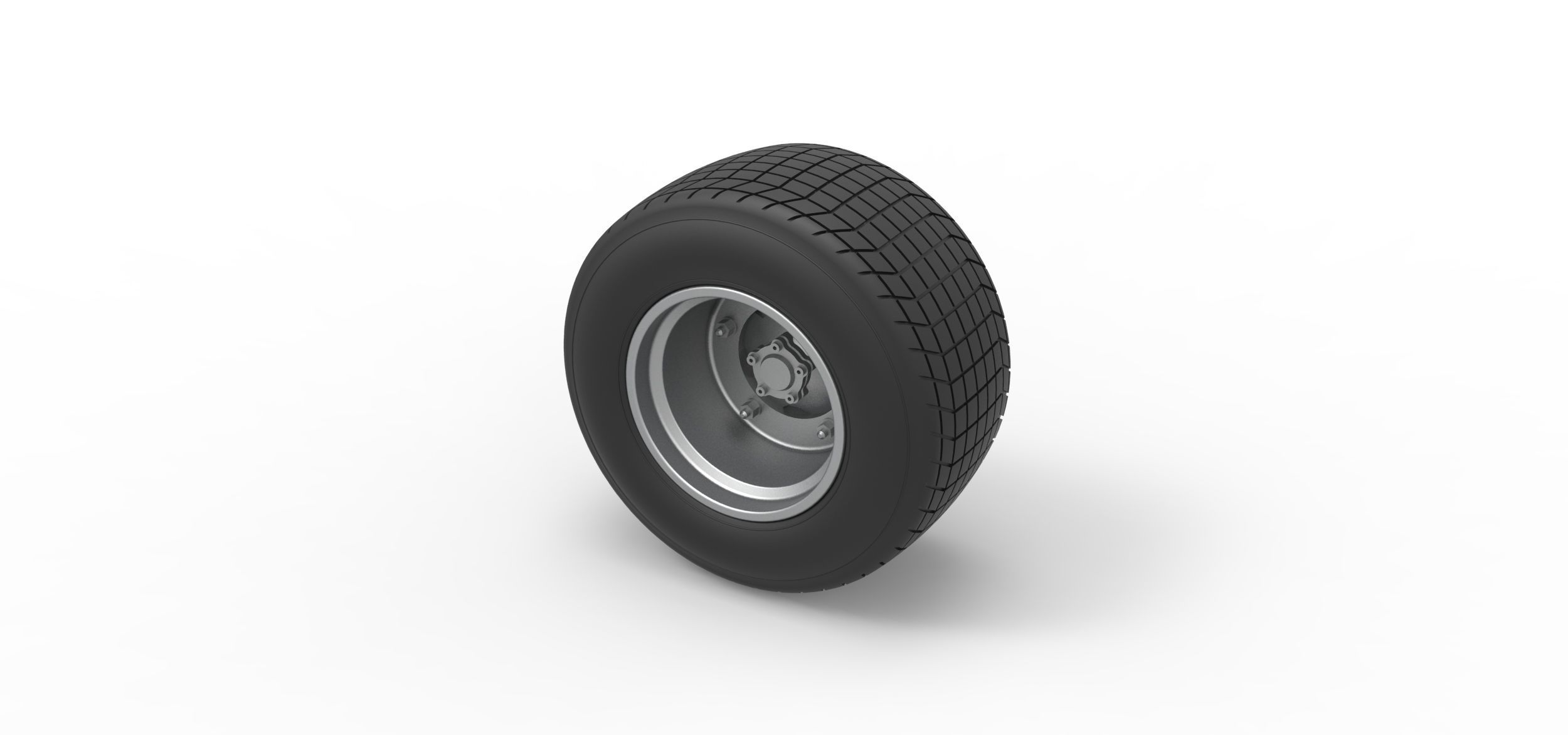 Wheel of Vintage Dirt race car V1 Scale 1 to 25 3D print model_6