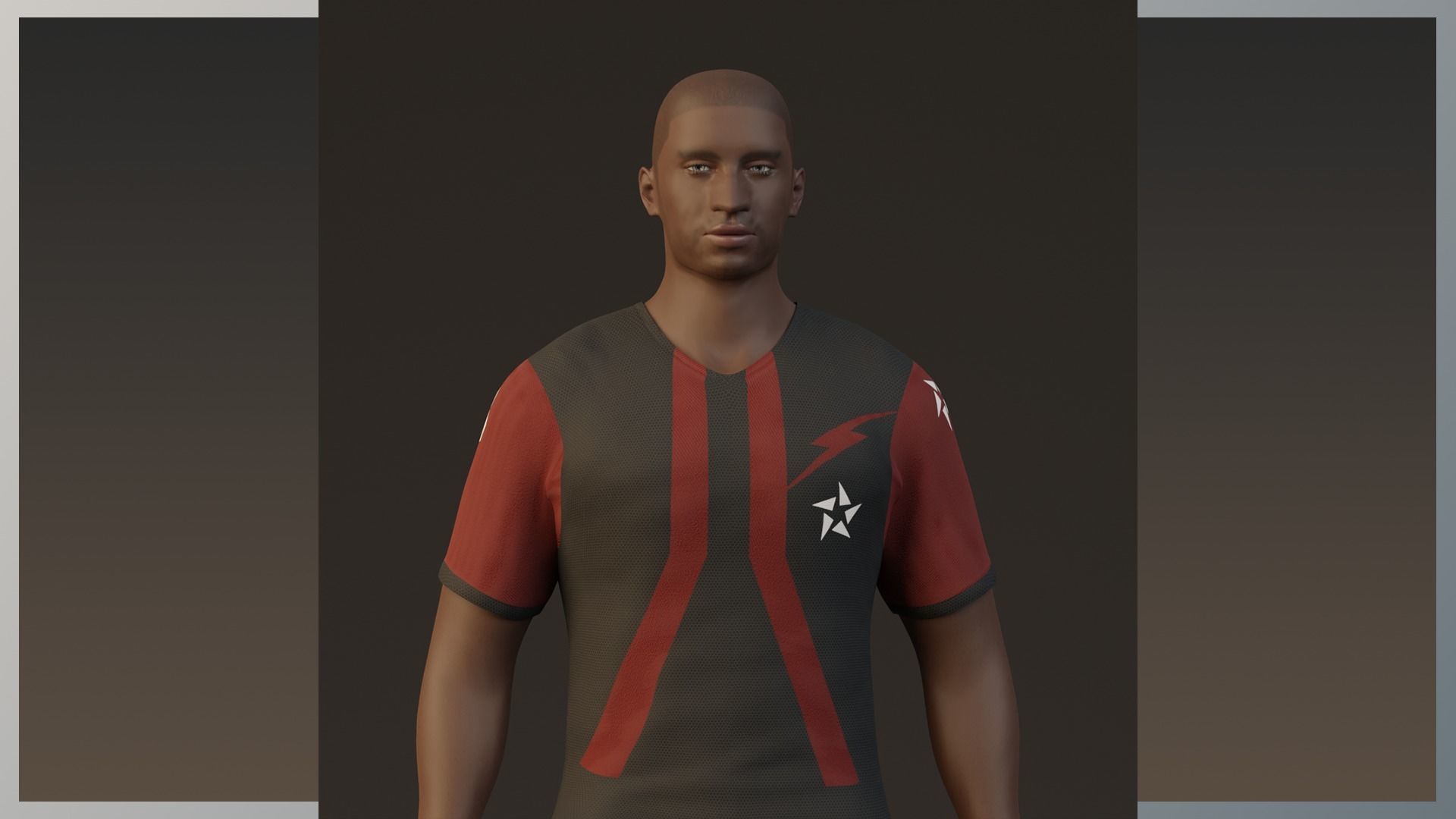 Football Player game ready character Low-poly 3D model_2