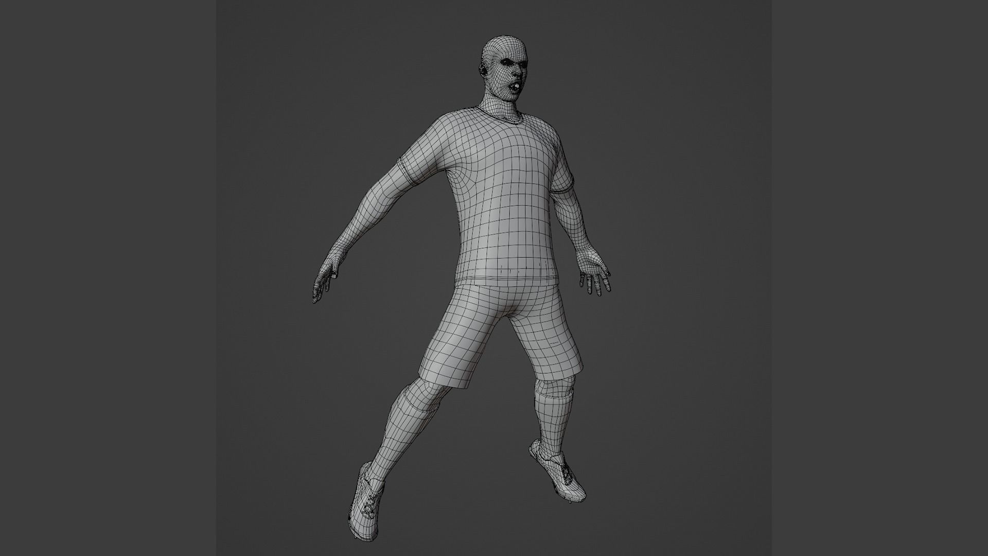 Football Player game ready character Low-poly 3D model_10
