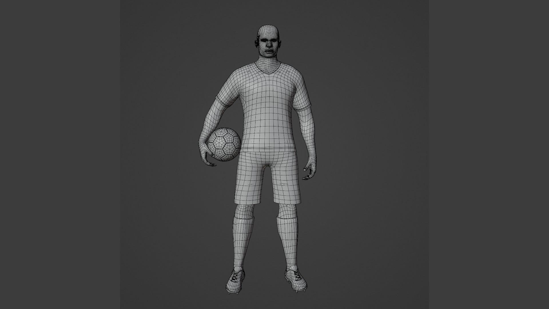 Football Player game ready character Low-poly 3D model_8