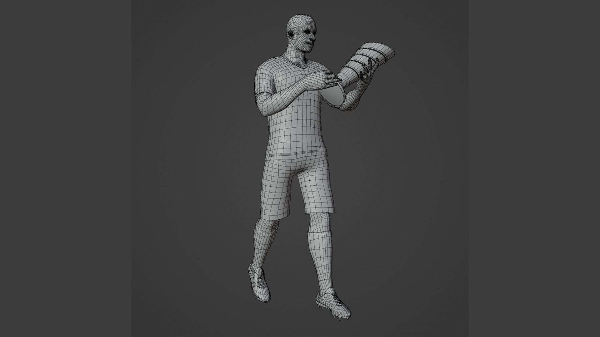 Football Player game ready character Low-poly 3D model_12