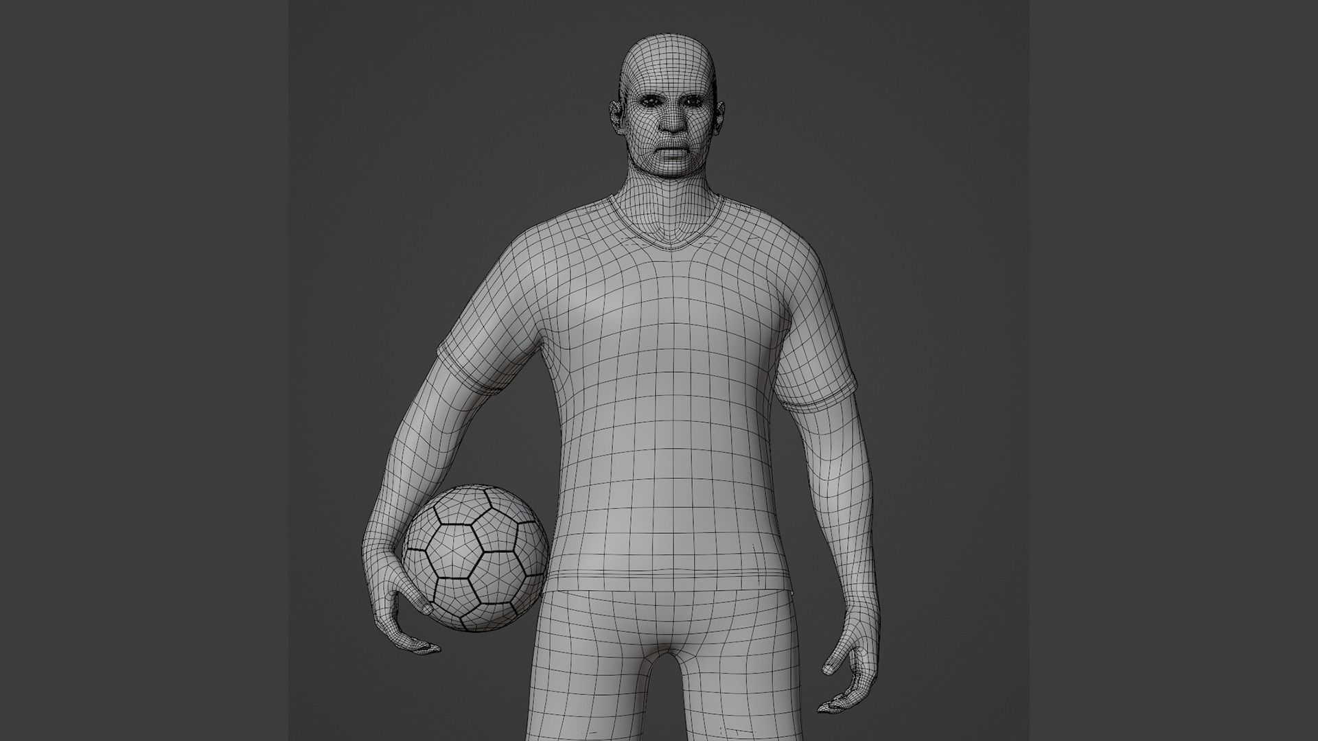 Football Player game ready character Low-poly 3D model_14