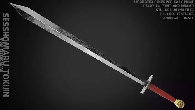 InuYasha Sesshomaru Tokijin Sword for Cosplay 3D print model